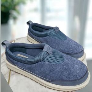 UGG Tasman IOE Clog Slippers Mens 10 Blue Suede Wool Lined Slip On EU 43 Hardsol